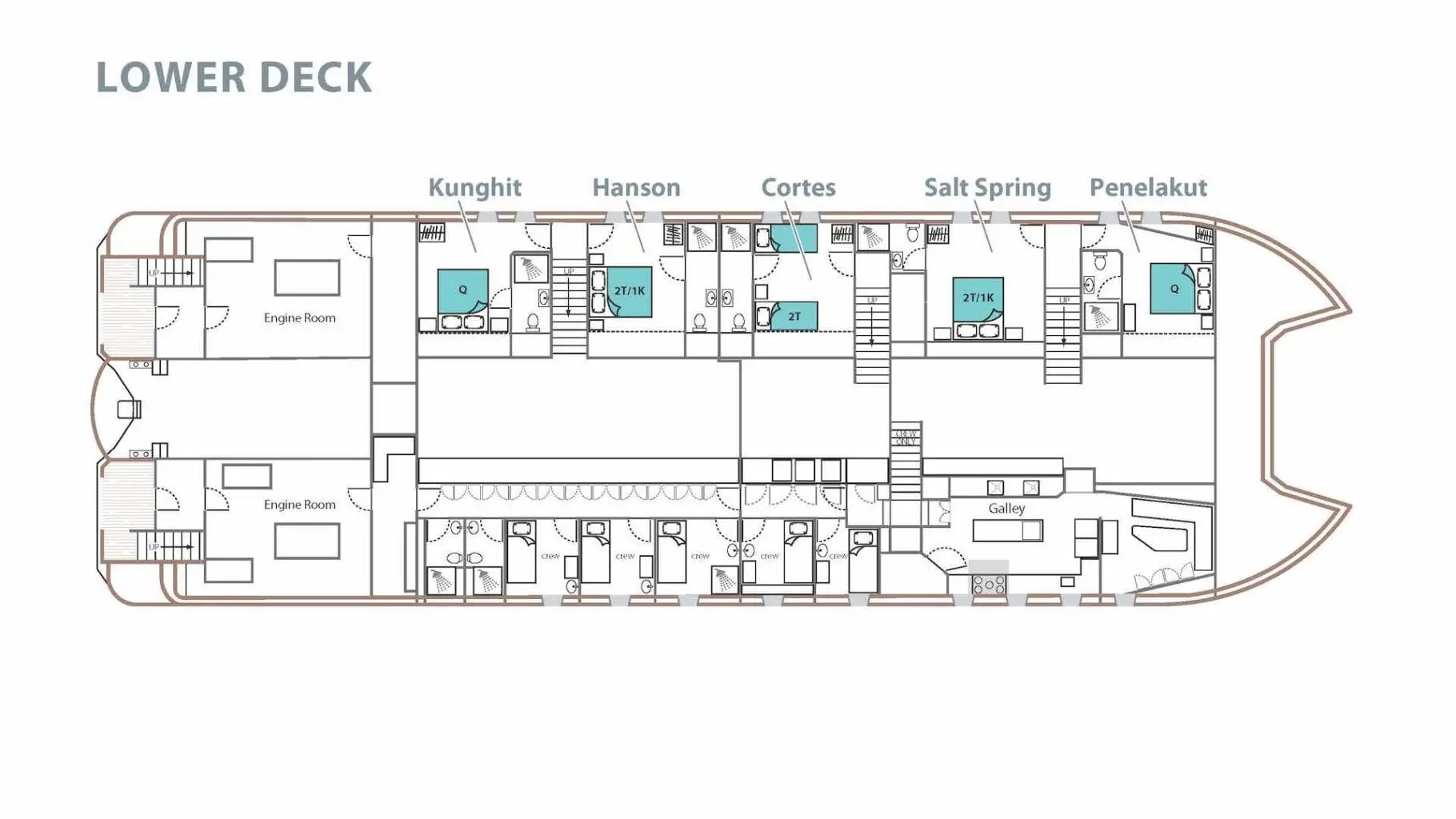 Mabey Ski catamaran Floor plan