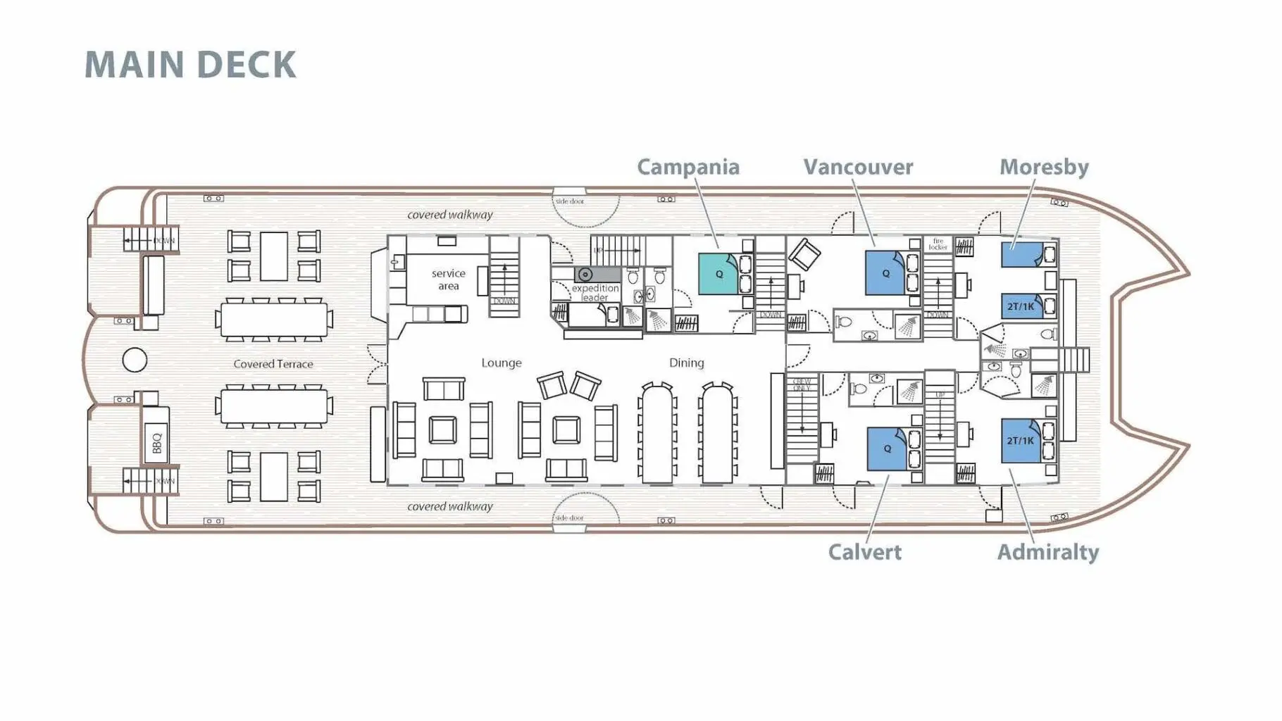 Mabey Ski catamaran Floor plan